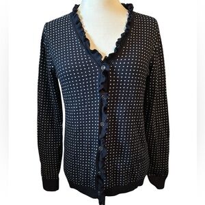 Banana Republic cardigan button down front long sleeves ruffled V-neck Sz PM NWT